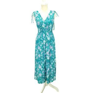 NWT Japna Vneck Floral Stretchy Waist Sleeveless Midi Dress